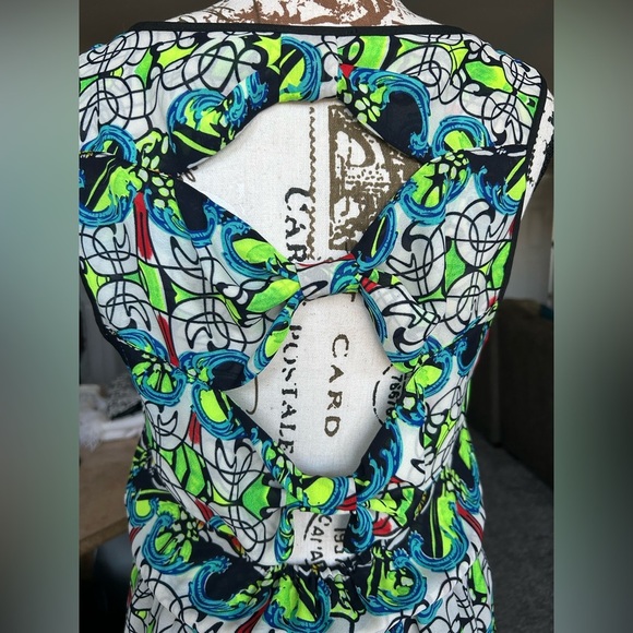 5/$25 Color Block bold colored pattern mini sundress size small - Picture 3 of 8